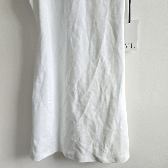 New IVL COLLECTIVE Cotton Jersey Racerback White Tennis Pickleball Mini Dress - Picture 7 of 8